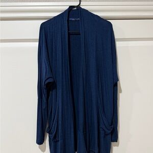 prAna navy open front drapey cardigan with pockets size S